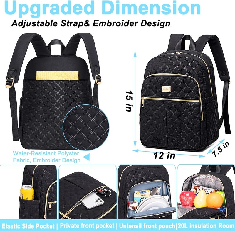Weitars Lunch Backpack For Women Men,20L Cooler Backpack Insulated Lunch Bag For Women With Side Pockets Waterproof,Meal Prep Backpack,Adult Backpack Cooler For Lunch Picnic Hiking Camping Beach - Image 2